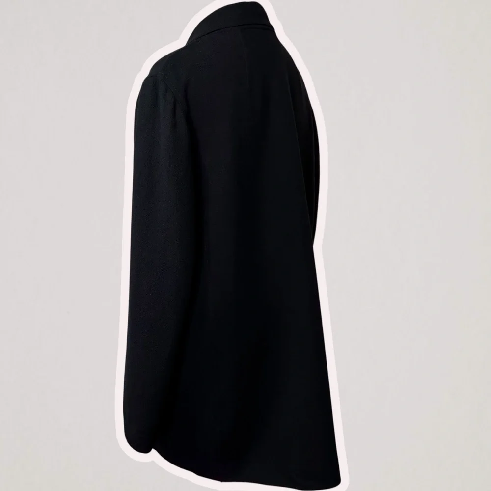 Lafayette 148 New York Black ‘Wynne Nouveau Crepe Blazer’ in Wool Size Large